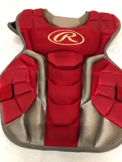 Used Rawlings 12-16 FULL SET Catchers Chest Protector Red Intermed