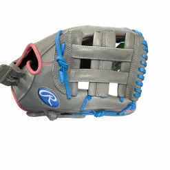 Used Rawlings GG ELITE SURE CATCH BB/SB Glove RH Throw Grey And Royal Blue 12