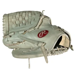 Used Rawlings GOLD GLOVE ELITE LH Throw Fastpitch Gloves White 12 1/2"
