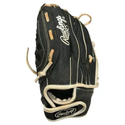Used Rawlings HIGHIGHT SERIES HFP105BW LH Throw Fastpitch Gloves Black 10 1/2"