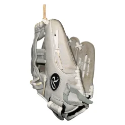 Used Rawlings HIGHLIGHT SERIES RH Throw Fastpitch Gloves Grey 12 1/2"