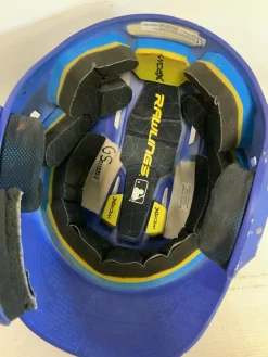 Used Rawlings MACH SR REV A Batting Helmet No Mask Royal Blue MD