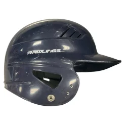 Used Rawlings NAVY HELMET Batting Helmet No Mask Navy Blue One Size