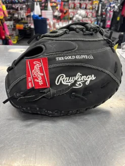 Used Rawlings PROTM8SB LH Throw Fastpitch Gloves Black 12 1/2