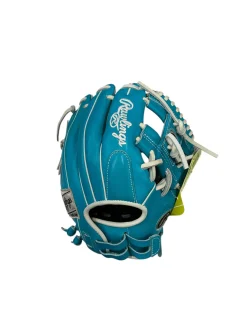 Used Rawlings RAWLINGS HEART OF THE HIDE 11.5IN RHT RH Throw Fastpitch Gloves Teal 11 1/2"