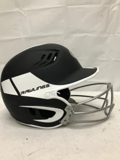 Used Rawlings R16J-R1 Batting Helmet w/Mask Black And White MD