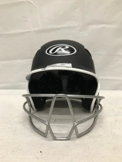 Used Rawlings R16J-R1 Batting Helmet w/Mask Black And White MD