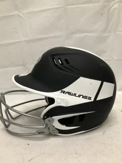 Used Rawlings R16J-R1 Batting Helmet w/Mask Black And White MD