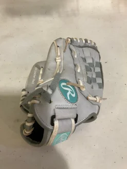 Used Rawlings SCSB110M LH Throw Fastpitch Gloves Grey 11"