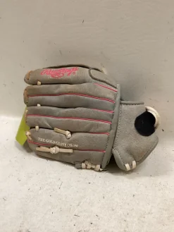 Used Rawlings SCSB100P RH Throw Fastpitch Gloves Grey 10"