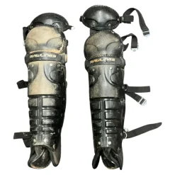 Used Rawlings SHIN GUARDS Catchers Leg Guards Black Youth