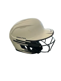Used Rawlings SOFTBALL HELMET Batting Helmet w/Mask White MD