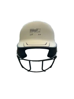 Used Rawlings SOFTBALL HELMET Batting Helmet w/Mask White MD