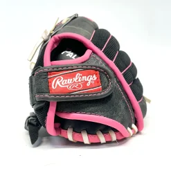Used Rawlings STORM LH Throw Fastpitch Gloves Black And Pink 10