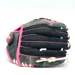 Used Rawlings STORM LH Throw Fastpitch Gloves Black And Pink 10