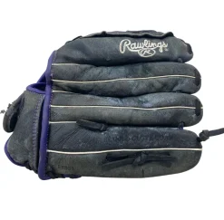 Used Rawlings STORM ST12DSPUR LH Throw Fastpitch Gloves Black 12"