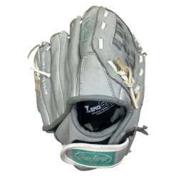 Used Rawlings SURE CATCH SCSB110M RH Throw Fastpitch Gloves Grey 11"