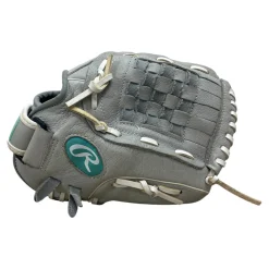 Used Rawlings SURE CATCH SCSB110M RH Throw Fastpitch Gloves Grey 11