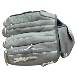 Used Rawlings SURE CATCH SCSB110M RH Throw Fastpitch Gloves Grey 11