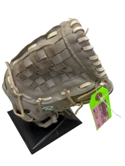 Used Rawlings SURE CATCH SCSB115M Leather Shell Youth Fastpitch Softball Glove RH Throw Grey 11 1/2"