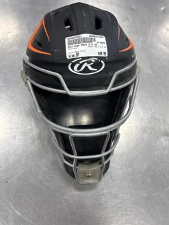 Used Rawlings VELO 2.0 JR Catchers Helmet w/Mask Navy Blue SM