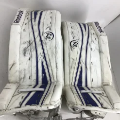 Used Reebok 18K 35+2 LEG PADS SR LEG PADS Goalie Leg Pads Senior White 35"