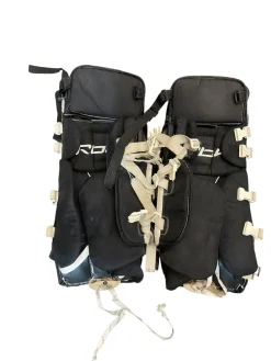 Used Reebok 6K YTH Goalie Leg Pads Youth Black And White 23"