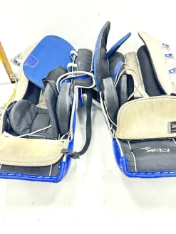 Used Reebok PREMIER SENIOR 2 Goalie Leg Pads Senior Navy Blue 34"