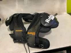 Used Riddell BLAZE W/BACK PLATE FB Shoulder Pads Black MD