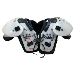 Used Riddell WARRIOR II 26-28 FB Shoulder Pads White SM