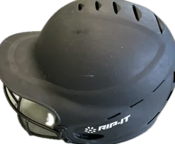 Used RIP-IT BATTING HELMET Batting Helmet w/Mask Black M/L