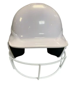 Used RIP-IT HELMET W CAGE WHITE Batting Helmet w/Mask White S/M