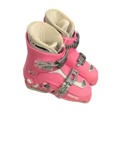 Used Roces IDEA ADJUSTABLE Girls DH Ski Boot Pink 225 MP - J04.5 - W5.5