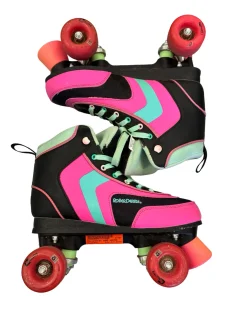 Used RollerDerby QUAD SKATES Senior Roller Quad Skates Black Senior 9
