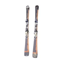 Used Rossignol FAMOUS 10 SKIS W BINDINGS Womens DH Ski/Binding Black 156 cm