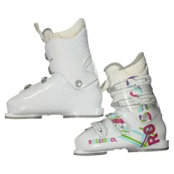 Used Rossignol FUN GIRL Girls DH Ski Boot White 245 MP - M06.5 - W07.5