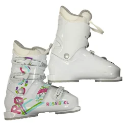 Used Rossignol FUN GIRL Girls DH Ski Boot White 245 MP - M06.5 - W07.5