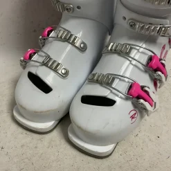 Used Rossignol FUN GIRL Girls DH Ski Boot White And Pink 235 MP - J05.5 - W06.5