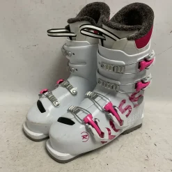 Used Rossignol FUN GIRL Girls DH Ski Boot White And Pink 235 MP - J05.5 - W06.5
