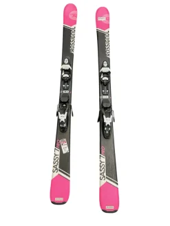 Used Rossignol SASSY 7 PRO 140CM Womens DH Ski/Binding Black And Pink 140 cm