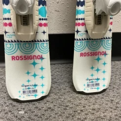 Used Rossignol TERRAIN Girls DH Ski/Binding White And Pink 92 cm