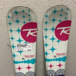 Used Rossignol TERRAIN Girls DH Ski/Binding White And Pink 92 cm