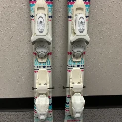 Used Rossignol TERRAIN Girls DH Ski/Binding White And Pink 92 cm