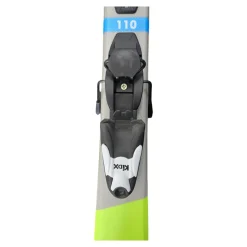 Used Rossignol TERRAIN JR SKIS W/LOOK KIDX BINDINGS 110 Boys DH Ski/Binding Neon Green 110 cm