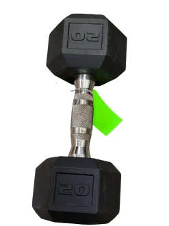 Used Rubber Hex Dumbbell (Each) 20 lb