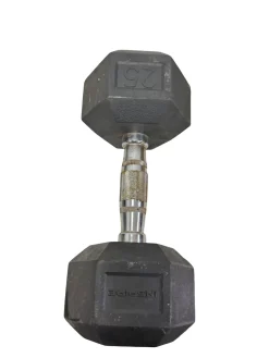 Used Rubber Hex Dumbbell (Each) 25 lb