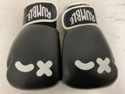 Used RUMBLE WINK Boxing Gloves Black And White Senior