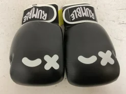 Used RUMBLE WINK Boxing Gloves Black And White Senior