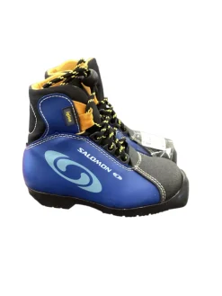 Used Salomon Boys SNS XC Ski Boots Royal Blue YT-10
