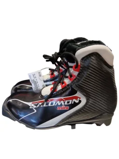 Used Salomon Boys SNS XC Ski Boots Black JR-03